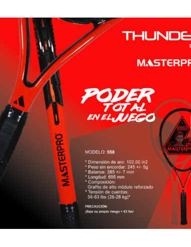 Raqueta de Frontenis Master Pro Thunder 3.0 de DOBLE ENCORDADO|Comprar