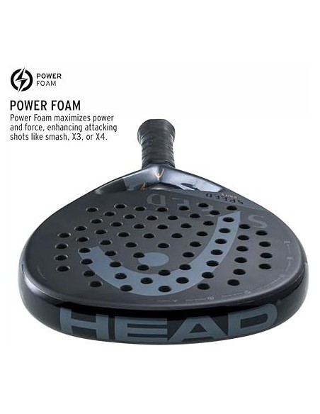 Pala Pádel Head Speed Pro X 2023 Negra y Gris Oscuro Ligera- 221043
