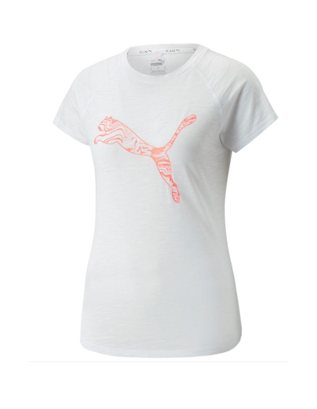Camiseta Puma Run Logo SS Tee Mujer Blanca | Running