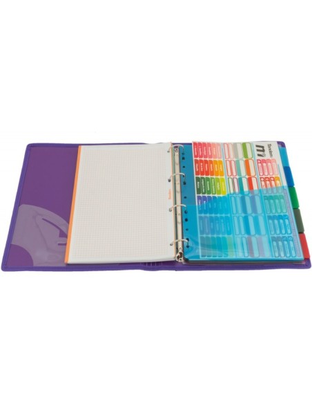 CARPETA BLOCK 4 ANILLAS PP CON RIBETE MORADO | Material Escolar