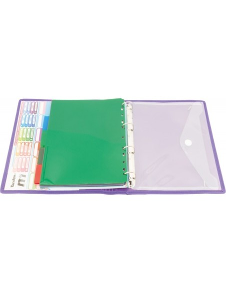 CARPETA BLOCK 4 ANILLAS PP CON RIBETE MORADO | Material Escolar