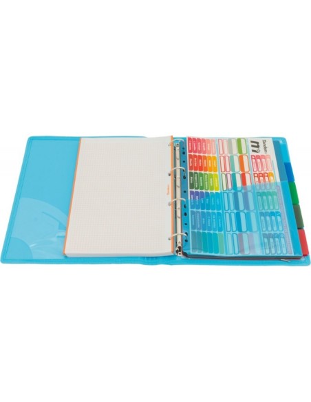 CARPETA BLOCK 4 ANILLAS PP CON RIBETE AZUL | Material Escolar