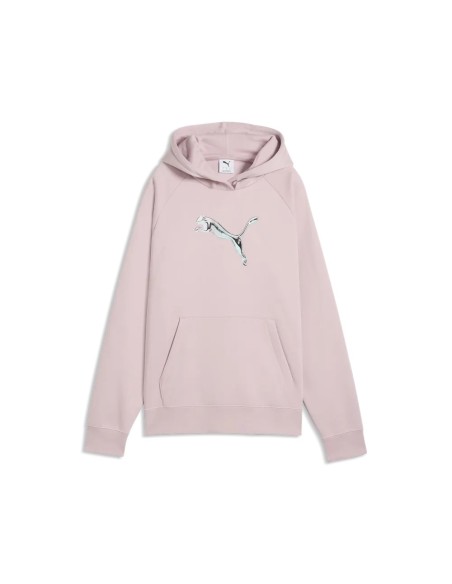 Sudadera PUMA ESS Logo Lab con Capucha Hombre Rosa.