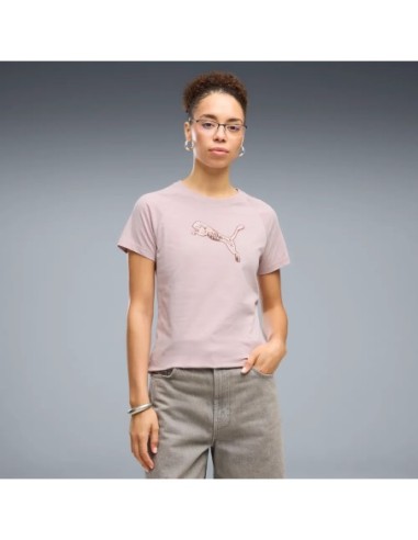Camiseta PUMA ESS Sequins Mujer Rosa.