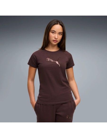 Camiseta PUMA ESS Sequins Mujer Verde.