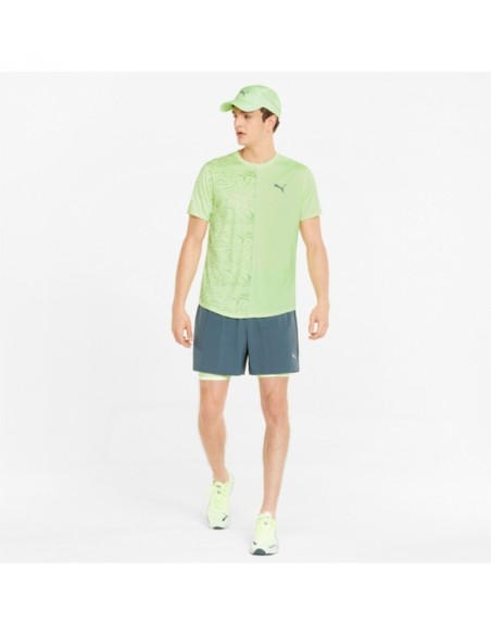 Camiseta Puma Run Graphic SS Tee Hombre Verde | Running